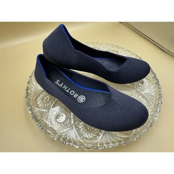 Rothy’s Navy Flats | Size 7 | Washable| Eco Hip |Cool Girl Comfort | Travel Shoe - Picture 7 of 7